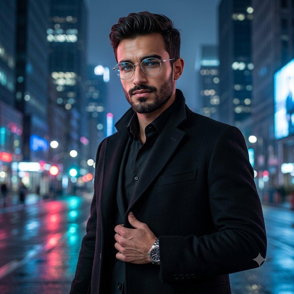 Premium Masculine Editorial Portrait - AI image template preview