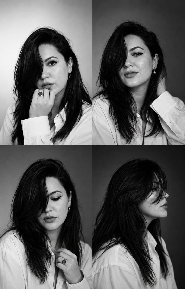 Monochrome Fashion Casting Contact Sheet - AI image template preview