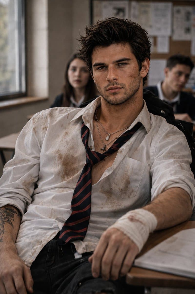 Rebellious High School Student Portrait - AI image template preview