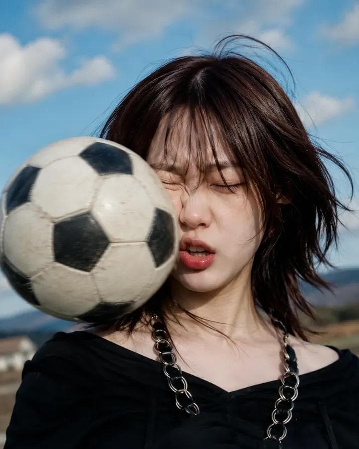Soccer Ball Facial Impact Transformation - AI image template preview