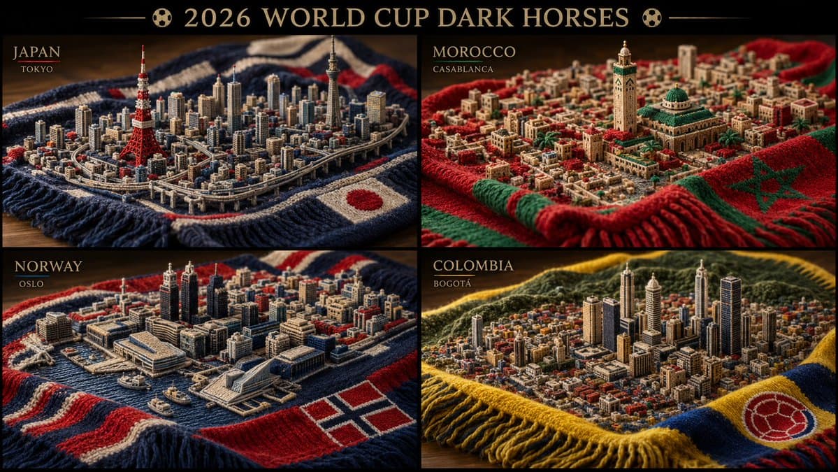 Knitted Skyline Scarf Macro - AI image template preview