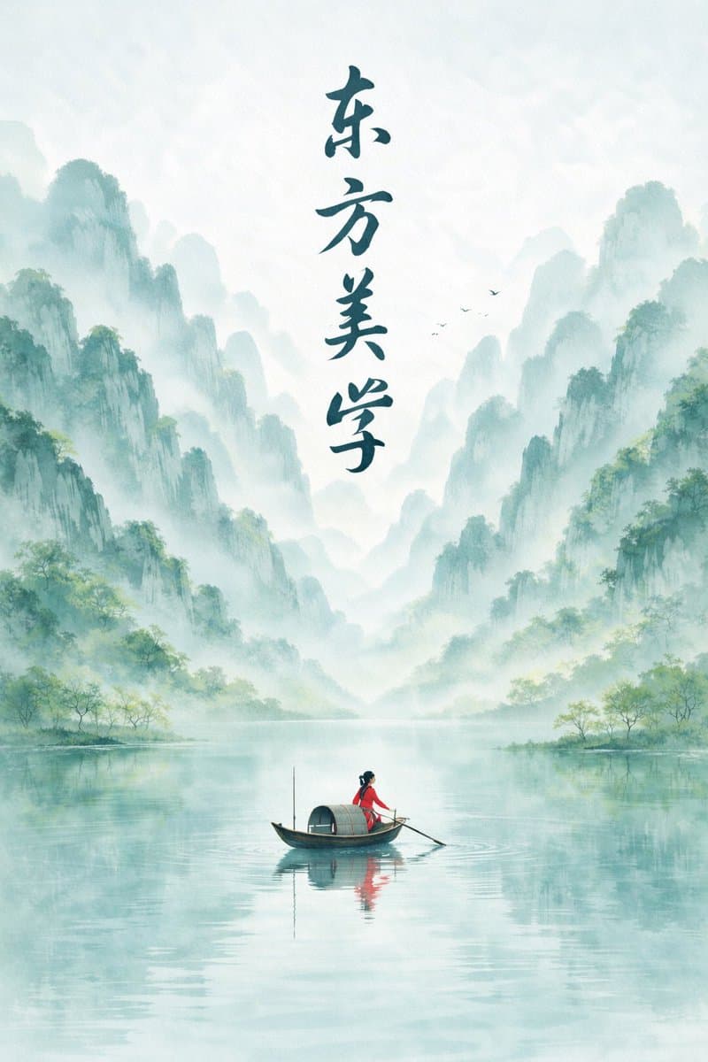 Minimalist Chinese Ink Wash Mist Painting - AI image template preview