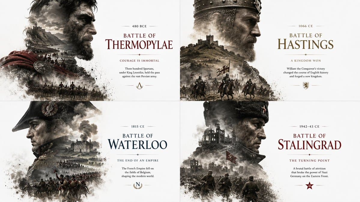 Historical Editorial Battle Poster - AI image template preview