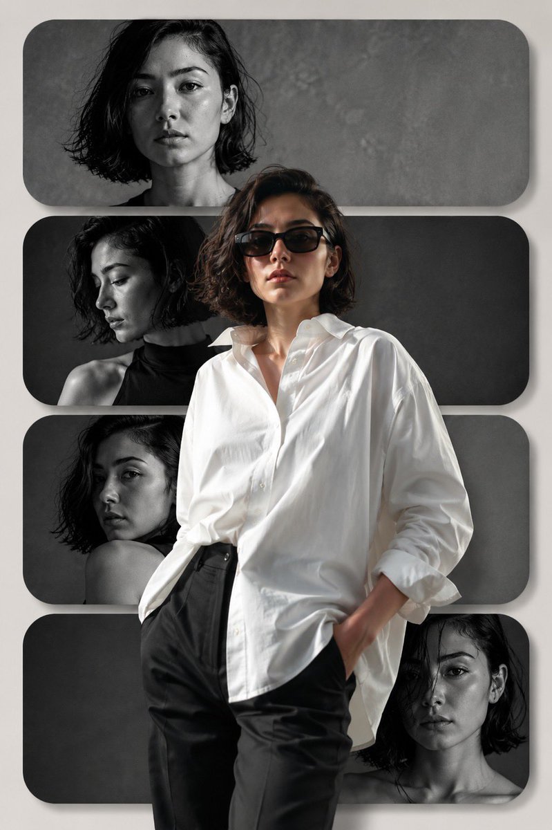 Editorial Fashion Collage Poster - AI image template preview