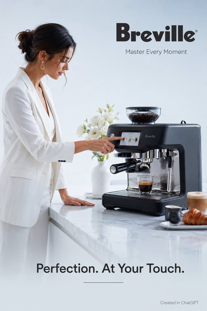 Luxury Espresso Machine Ad - AI image template preview