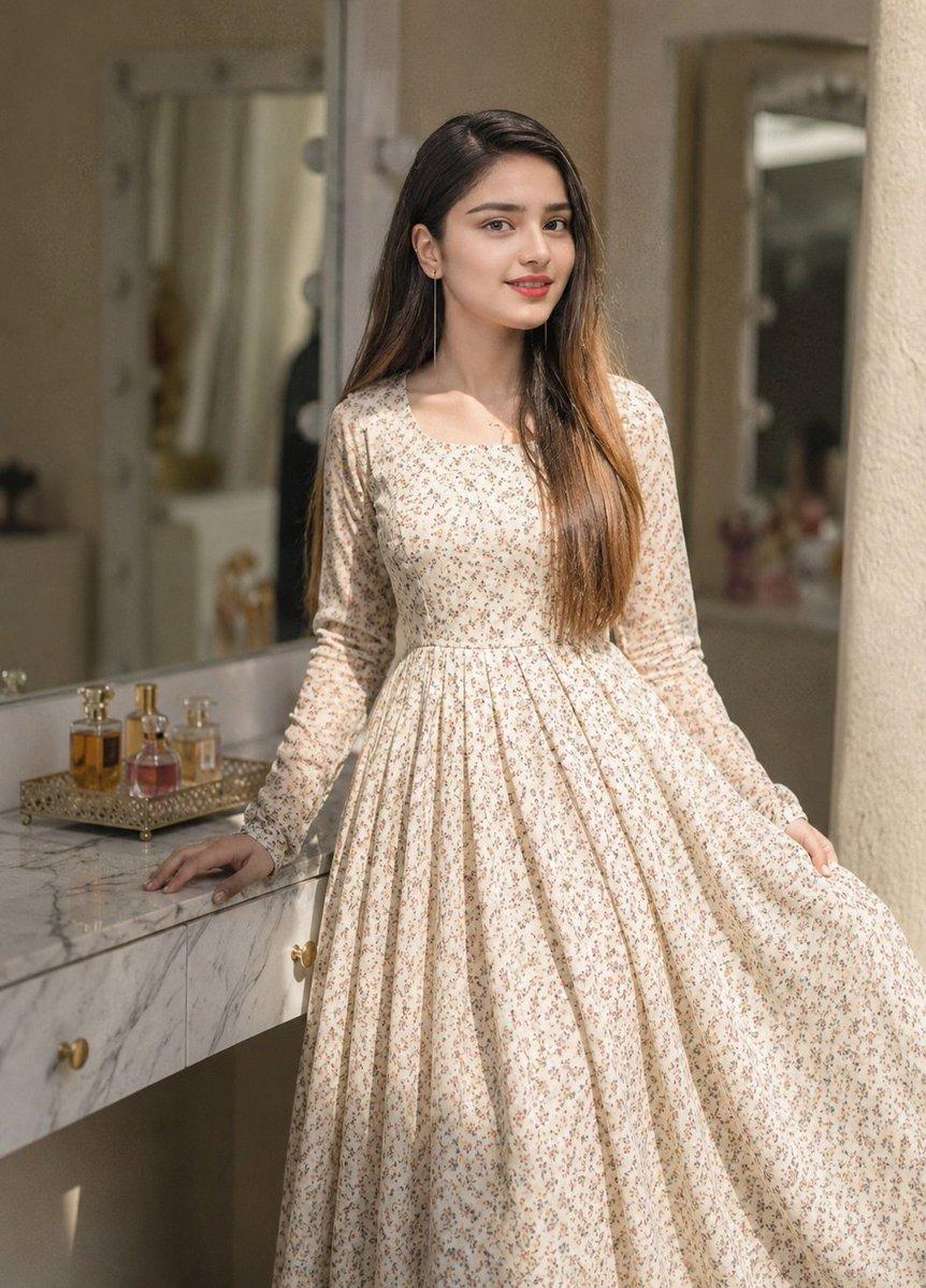 Floral Dress Vanity Portrait - AI image template preview