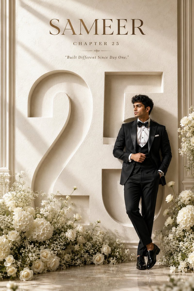 Luxury 25th Birthday Poster - AI image template preview