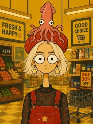 Bizarre Flat Cartoon Portrait - AI image template preview