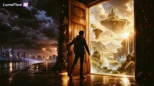 The Door to Another Life Surreal Fantasy Art - AI image template preview