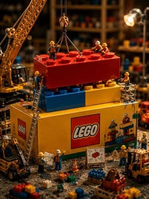 Miniature LEGO Construction Scene - AI image template preview