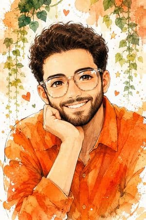 Vibrant Watercolor Anime Portrait - AI image template preview