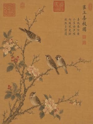 Song Dynasty Style Bird and Branch Painting - AI image template preview