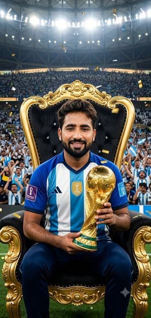 FIFA World Cup Victory Throne - AI image template preview