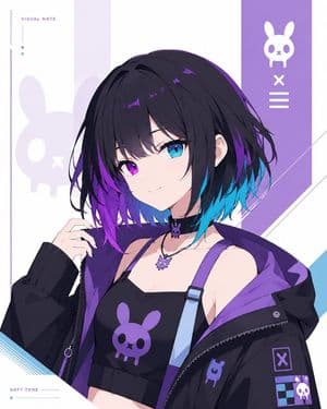 Minimal Cyber Bunny Character Card - AI image template preview