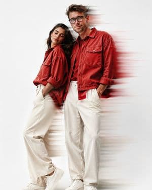 Fashion Editorial Portrait with Motion Blur - AI image template preview