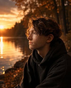 Lakeside Editorial Portrait Transformation - AI image template preview