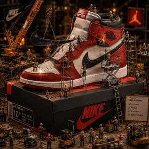Miniature Construction Sneaker Scene - AI image template preview