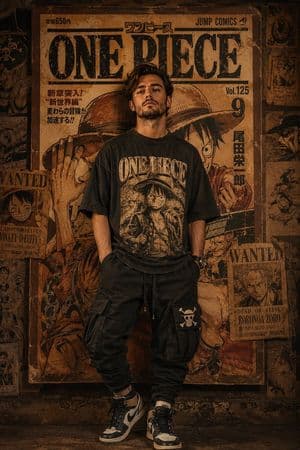 Vintage Anime Magazine Streetwear Portrait - AI image template preview