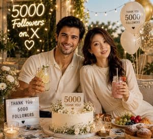 Social Media Milestone Celebration - AI image template preview