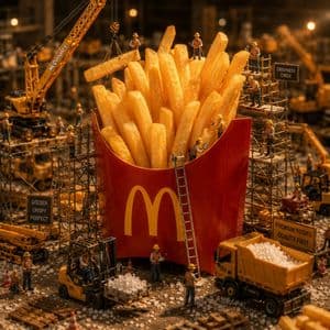 Miniature McDonald's Construction Scene - AI image template preview