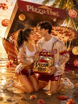 Cinematic Pizza Hut Beach Advertisement preview
