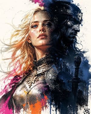 Light and Shadow Knight Portrait - AI image template preview