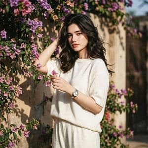 Retro Woman by Flowering Vine - AI image template preview