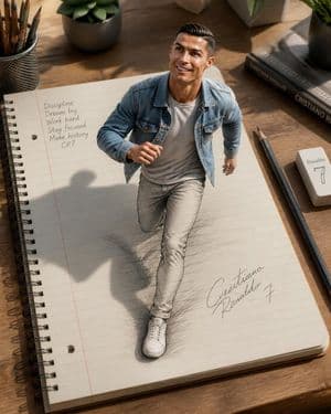 3D Notebook Illusion Sketch - AI image template preview