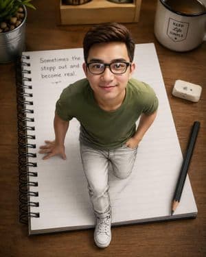 3D Sketch Illusion Girl Portrait - AI image template preview