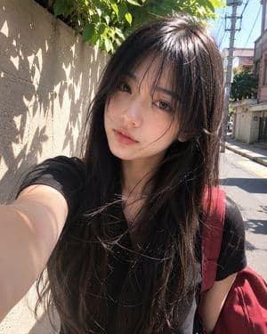 Japanese Girl Candid Portrait - AI image template preview