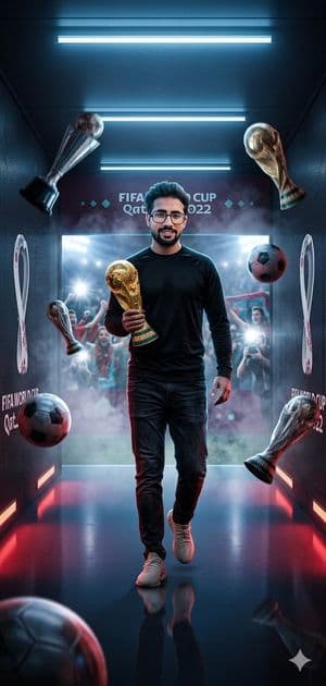 World Cup Victory Tunnel Scene - AI image template preview