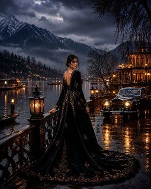 Kashmir Luxury Rain Masterpiece - AI image template preview