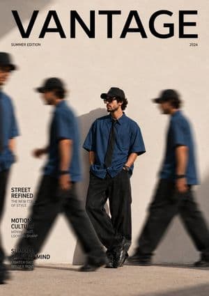 Minimalist Streetwear Fashion Magazine Cover - AI image template preview