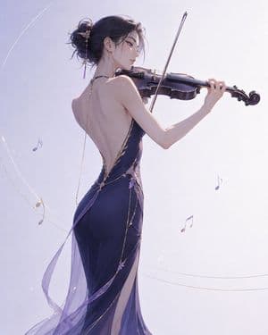 Elegant Violinist Minimalist Illustration preview