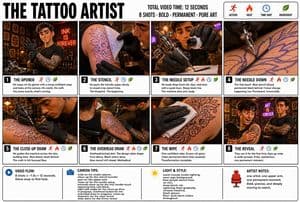 Tattoo Artist Storyboard Infographic - AI image template preview
