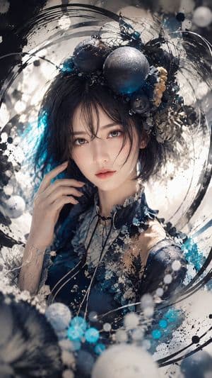 Surreal Celestial Couture Portrait - AI image template preview