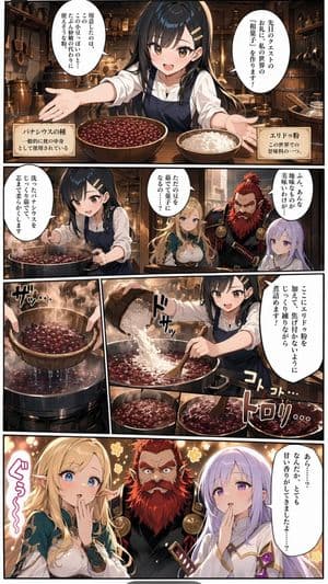 Fantasy Wagashi Manga Cooking Page - AI image template preview