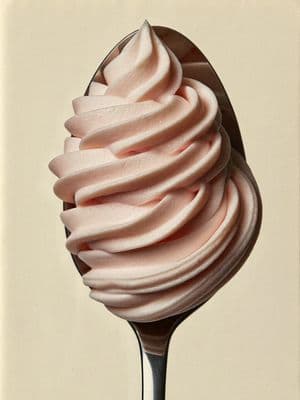 Pink Soft Serve on Spoon - AI image template preview