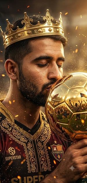 Soccer Superstar Victory Portrait - AI image template preview