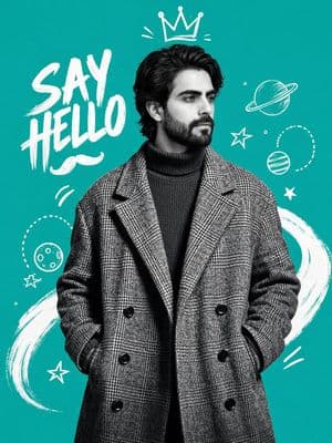 Teal Fashion Collage Poster - AI image template preview