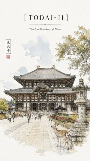 Kinkaku-ji Travel Sketch Poster - AI image template preview