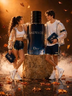 Luxury Fashion Campaign Couple - AI image template preview
