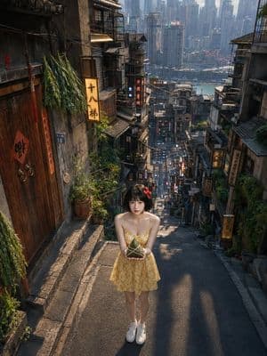 Dragon Boat Festival Chongqing Street Portrait - AI image template preview