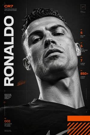 Monochrome Cristiano Ronaldo Poster - AI image template preview