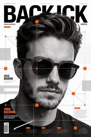 Monochrome Editorial Sports Poster - AI image template preview