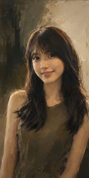 Modern Fashion Oil Painting Portrait - AI image template preview