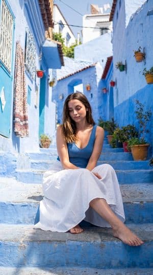 Mediterranean Alley Realistic Portrait - AI image template preview