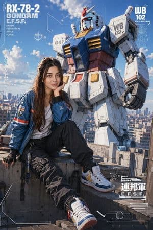 Anime Style Gundam Fashion Editorial - AI image template preview