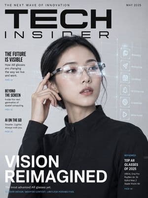 AR Smart Glasses Tech Magazine Cover - AI image template preview