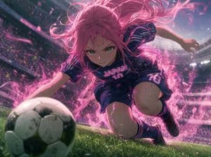Anime Japan Soccer Power Shot - AI image template preview
